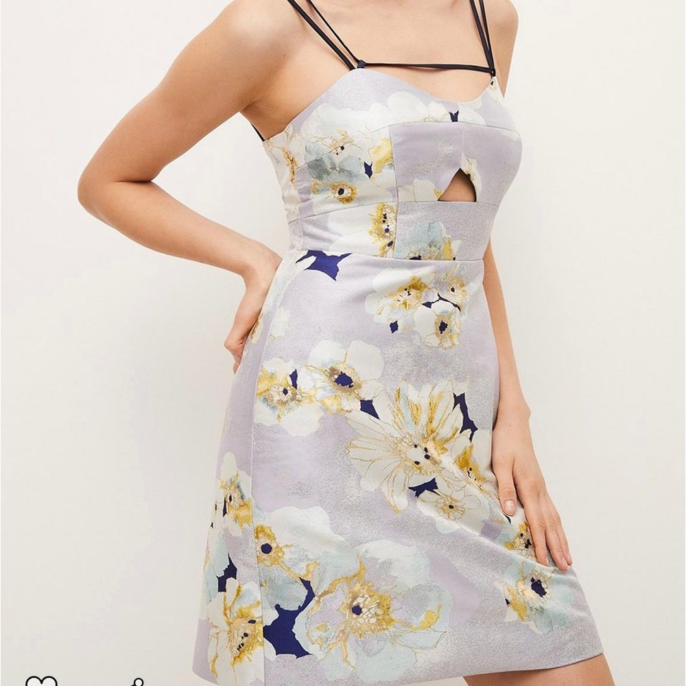NWT Karen Millen Floral Strappy A Line Woven Mini Dress